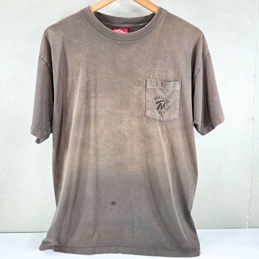 Vintage 90s Marlboro Bronc Rider Pocket Tee Single Stitch Sz XL